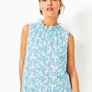 NWT Lilly Pulitzer Dahliana Embroideded Patterned Sleeveless Top.  Size XL.